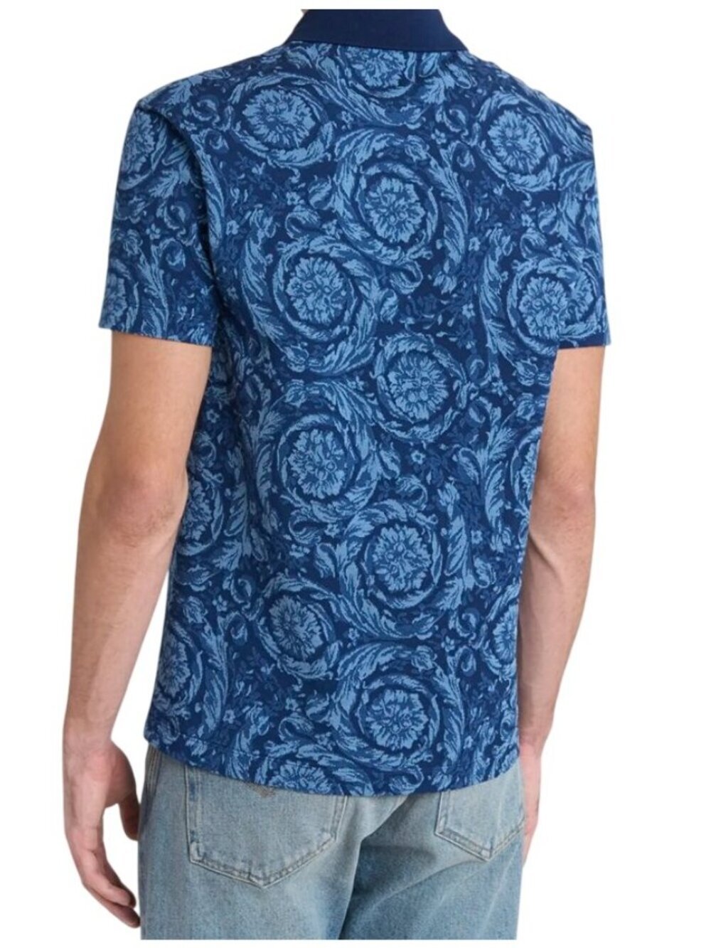 Versace Men's Iconic Barocco Pique Polo Shirt, Small NWT - Picture 2 of 2